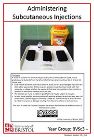 clinical skills instruction booklet cover page, Administering Subcutaneous Injections